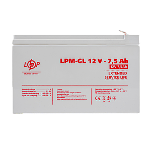 Акумулятор гелевий LPM-GL 12V - 7.5 Ah