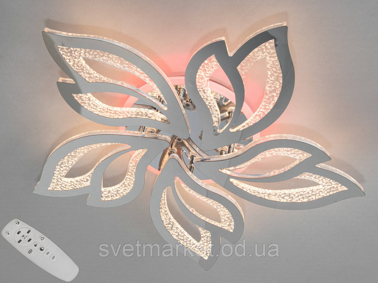 Стельова світлодіодна люстра 2455/5HR LED 3color dimmer, фото 1