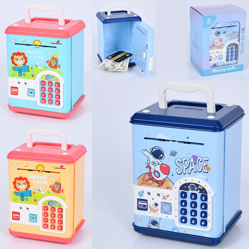 Скарбничка MK 5410, 17,5 см, сейф із кодом, музика-звук (англійський), світло, затягує купюри, фото 1