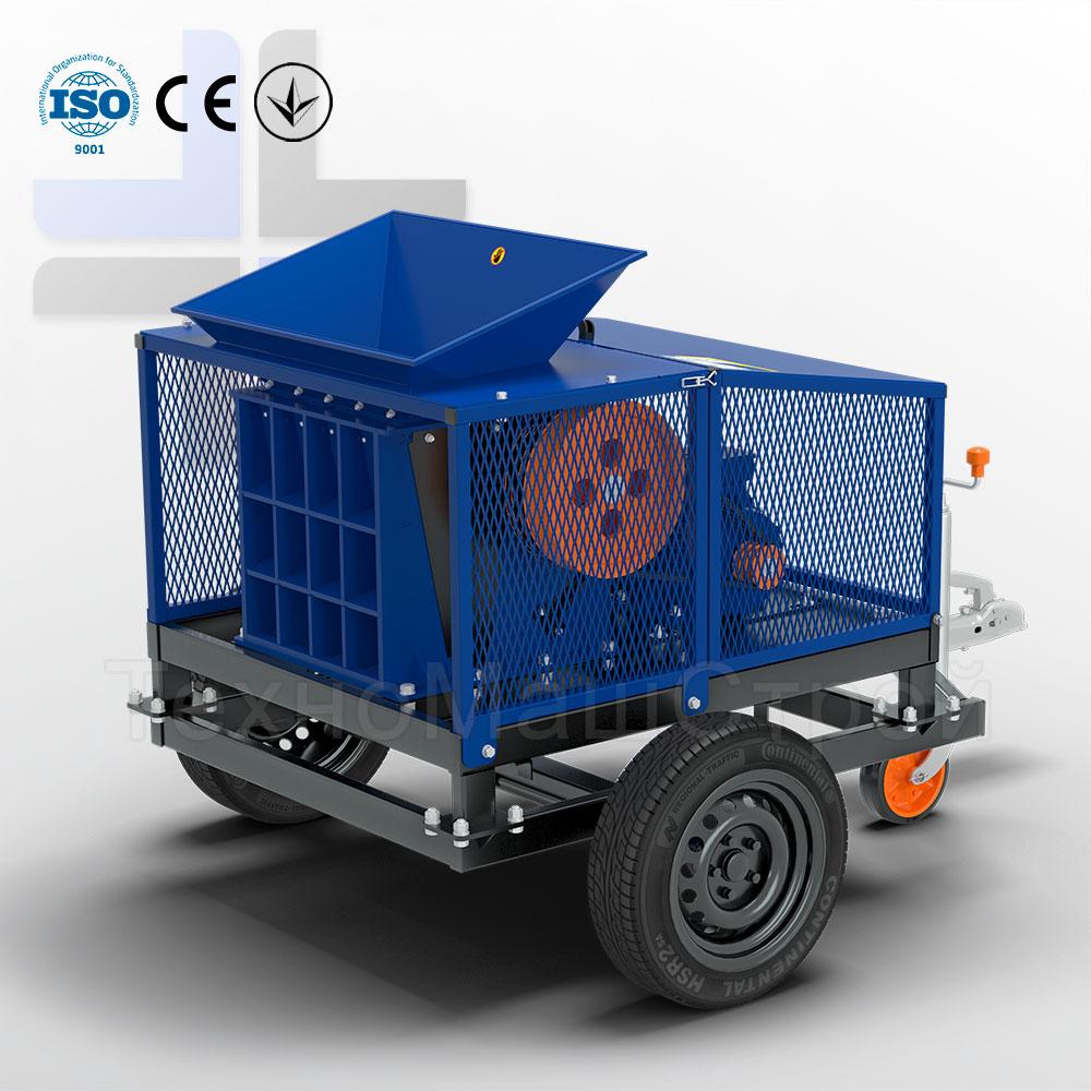 Мобільна щокова дробарка для каменю та цегли Bizon-450 на колесах (електро), фото 1