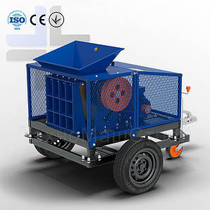 Мобільна щокова дробарка для каменю та цегли Bizon-450 на колесах (електро)