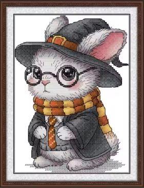 Набір для вишивання за нанесеною на канву схемою “Lufthansa Bunny”. AIDA 14CT printed , 17*22см., фото 1