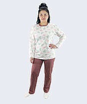 Піжама жіноча тепла трикотажна 03243 Мікс котон начос