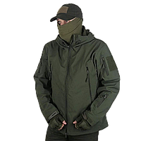 Тактична вІтрозахисна водозахисна чоловіча куртка Softshell Shark Skin олива
