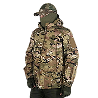 Тактична вітрозахисна водозахисна чоловіча куртка Softshell Shark Skin MultiCam