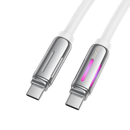 Кабель Hoco U136 Prize 60W charging data cable Type-C to Type-C White, фото 1