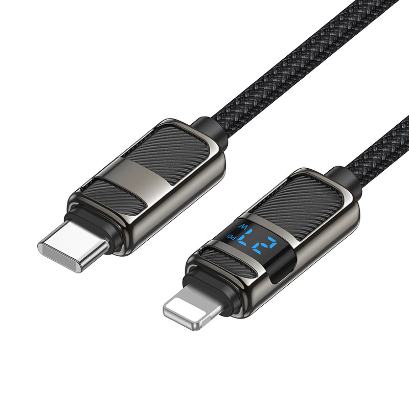Кабель Hoco U137 Line PD charging data cable with display iP Black