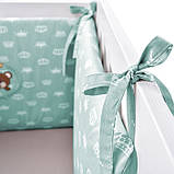 Бортик захисний в дитяче ліжечко 198х42 см антиалергенний з бавовни, фото 3