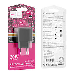МЗП Hoco CS13A Ocean single port PD20W charger(EU) Black, фото 2