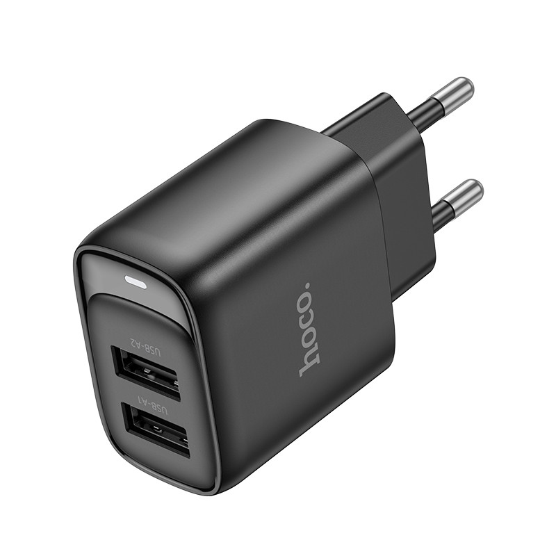 МЗП Hoco C141A Smart dual-port charger(EU) Black