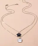 Парні ланцюжки з кулонами лапки для друзів подруг закоханих сріблястий Fashion Jewerly, фото 3