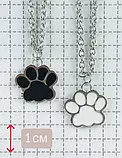 Парні ланцюжки з кулонами лапки для друзів подруг закоханих сріблястий Fashion Jewerly, фото 4