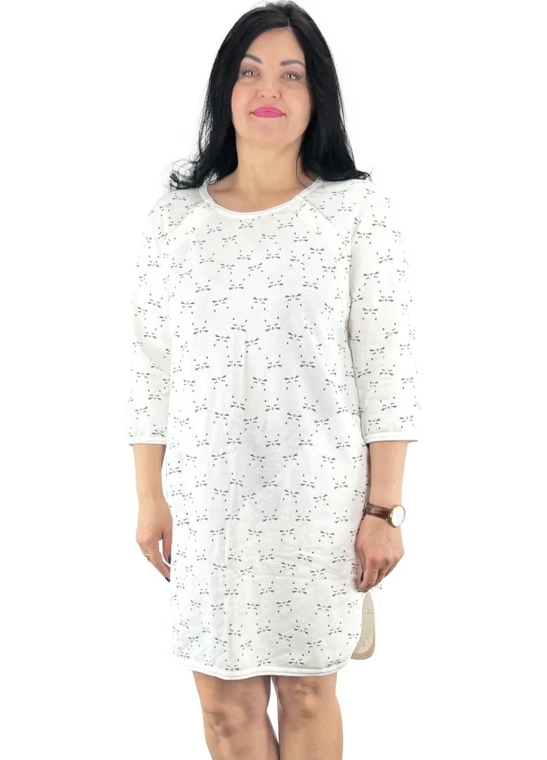 Нічна сорочка тепла для вагітних і годуючих 03929 Мікс котон / начос