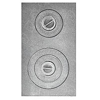 Чавунна плита 580х340 мм, плити чавунні Булат, Плита для печей на 2 конфорки ПД-2 Пічне литво