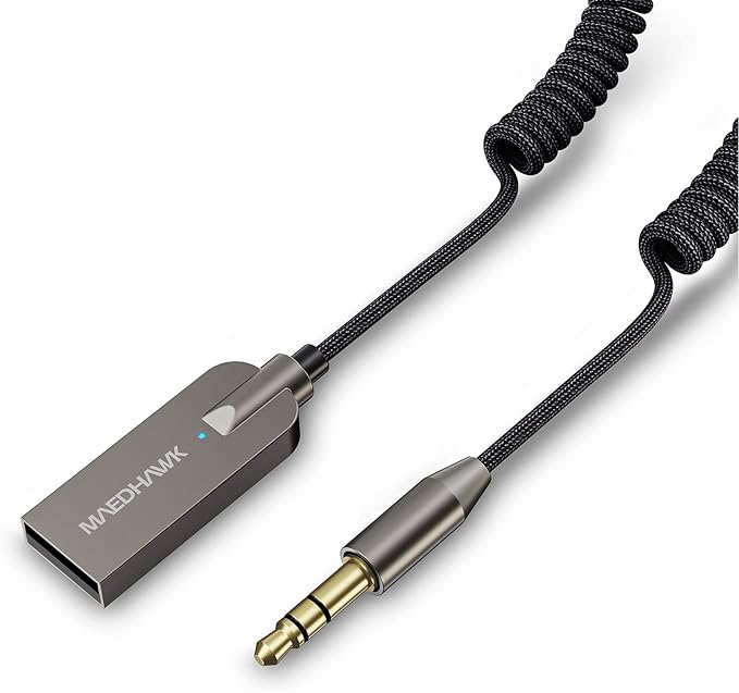 Адаптер Bluetooth MaedHawk Aux для домашнього стерео, Bluetooth 5.3, бездротовий адаптер AUX для автомобіля.