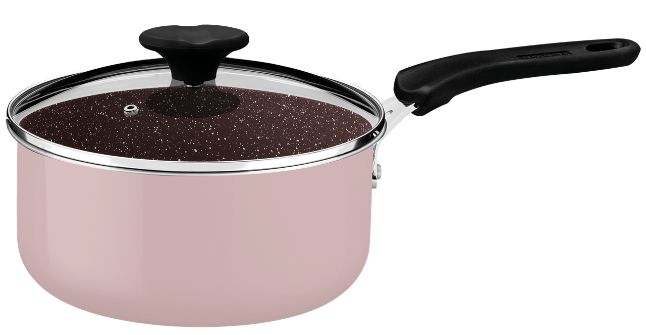 Ківш TRAMONTINA TUNIS з кришкою 2л (діам 18см) PINK (28723/418), фото 1