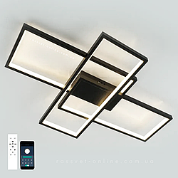 Смарт люстра Esllse SVEN 85W 3S SMART LED APP чорна 8000Лм 690x470x80мм світлодіодна з пультом і додатком для смартфону