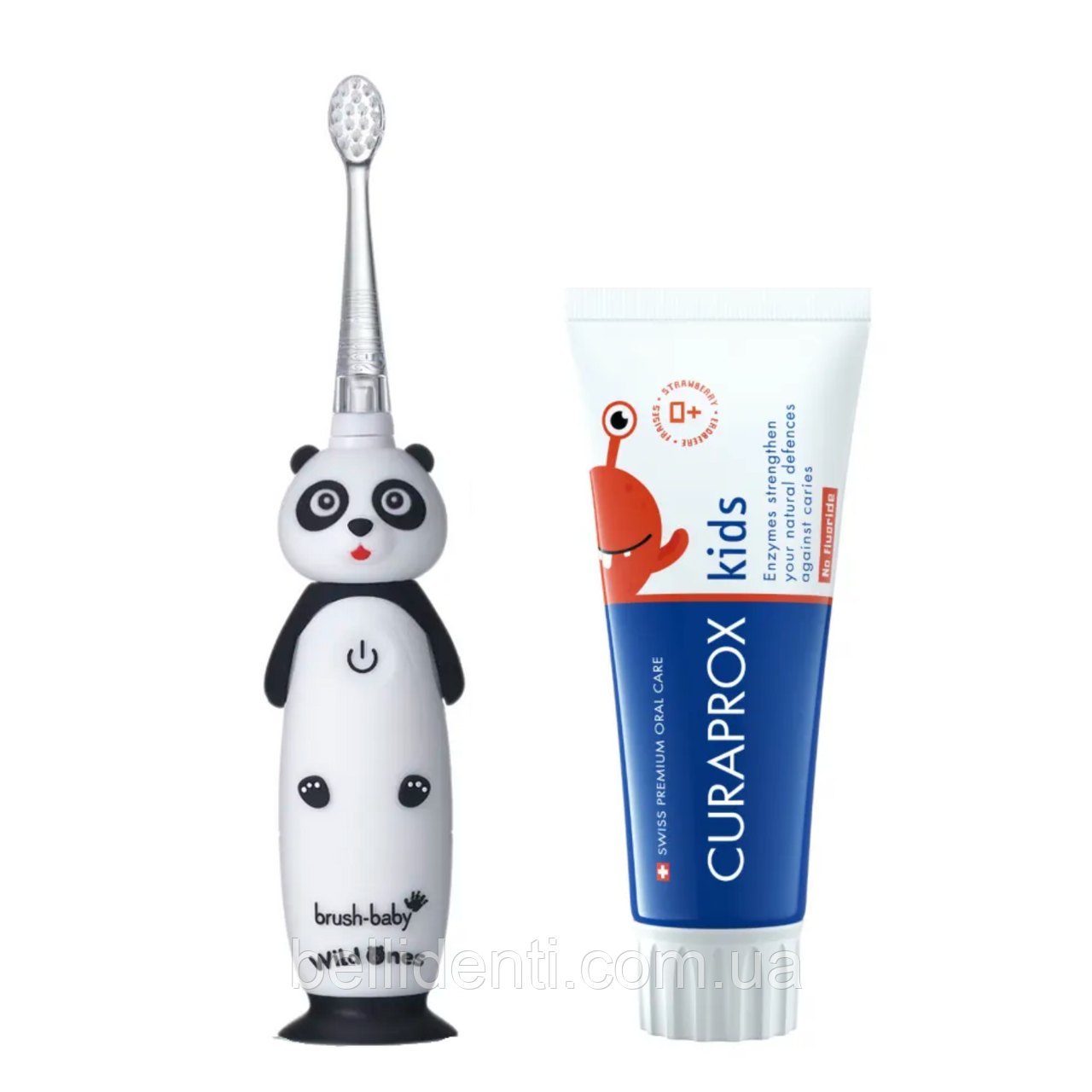 Набір Brush-Baby WildOnes Sonic Curaprox від 0 до 2 років (щітка панда Pan-Pan + паста 60 мл без фтору)