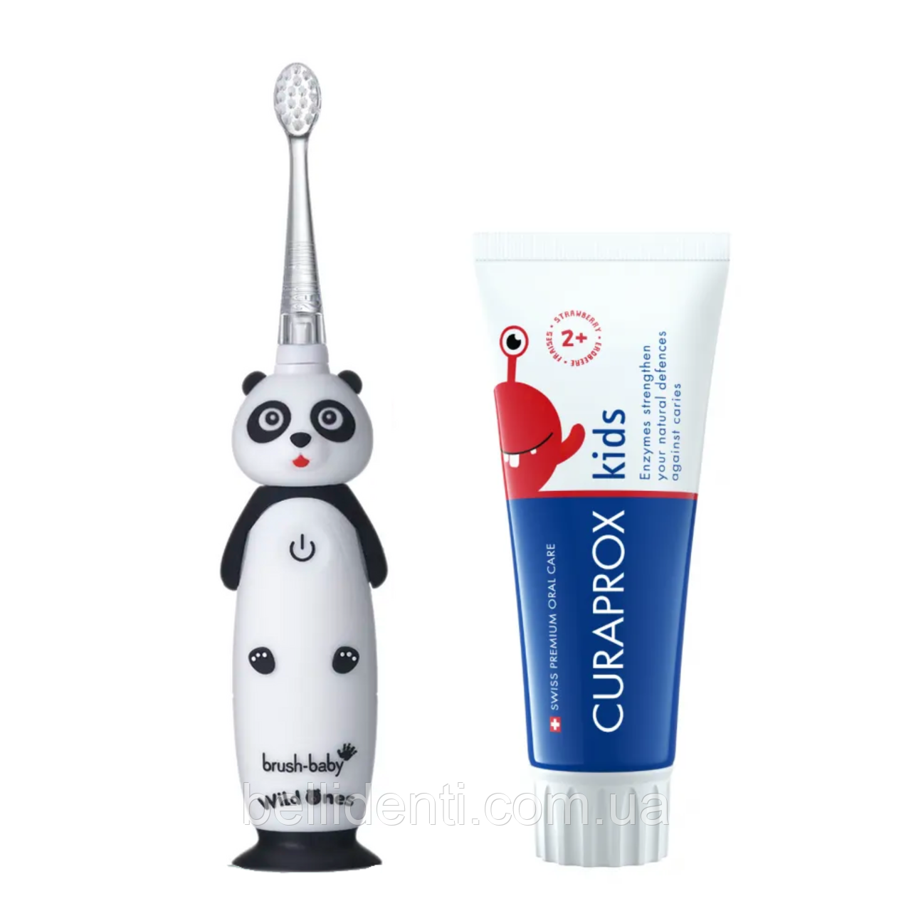 Набір Brush-Baby WildOnes Sonic Curaprox від 2 до 6 років (щітка панда Pan-Pan + паста 60 мл з фтором)