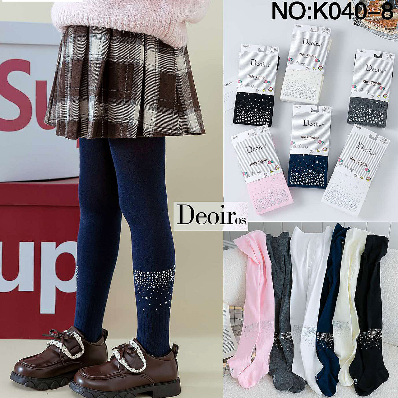Колготки дитячі Оптом для дівчаток р.92-140 "Стразики" Deoiros K040-8, фото 1