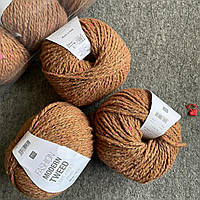 Modern tweed Rico design 019 нуга(кемел) з неоновими рожевими крапушками, теплий коричневий в розовинку без жовтого підтону