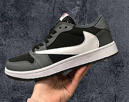 Чоловічі кросівки демісезонні Nike Force замша/шкіра чорні з білим р 44(27.5)