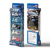 Набір модельок 5штук police car alloy 1391 кор.28*3.8*9