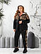 Жіночий трикотажний спортивний костюм зі стразами великого розміру plussize 48-58 леопардовий принт, фото 2