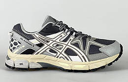 Чоловічі кросівки демісезон Asics Gel-Kahana шкіряні/текстиль сірий з білим і чорним р41,44