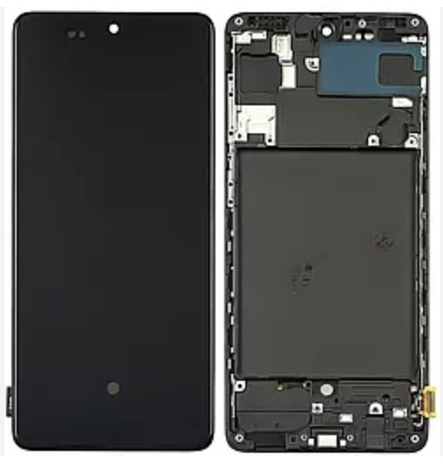 Дисплей (екран) для Samsung A715 Galaxy A71, чорний, OLED, з широкою рамкою, фото 1