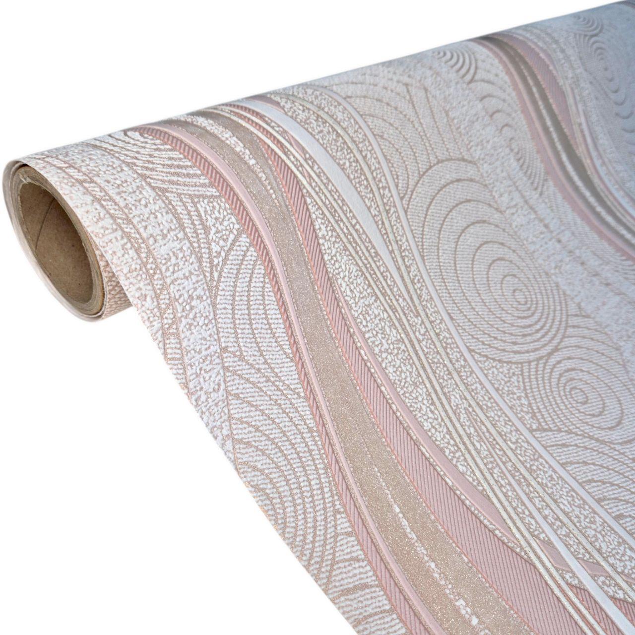 Метрові шпалери вінілові на флізеліновій основі 10,05 × 1,06 м 3726-02, пудрові для вітальні, спальні, коридору, фото 1