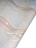 Метрові шпалери вінілові на флізеліновій основі 10,05 × 1,06 м 3726-02, пудрові для вітальні, спальні, коридору, фото 2
