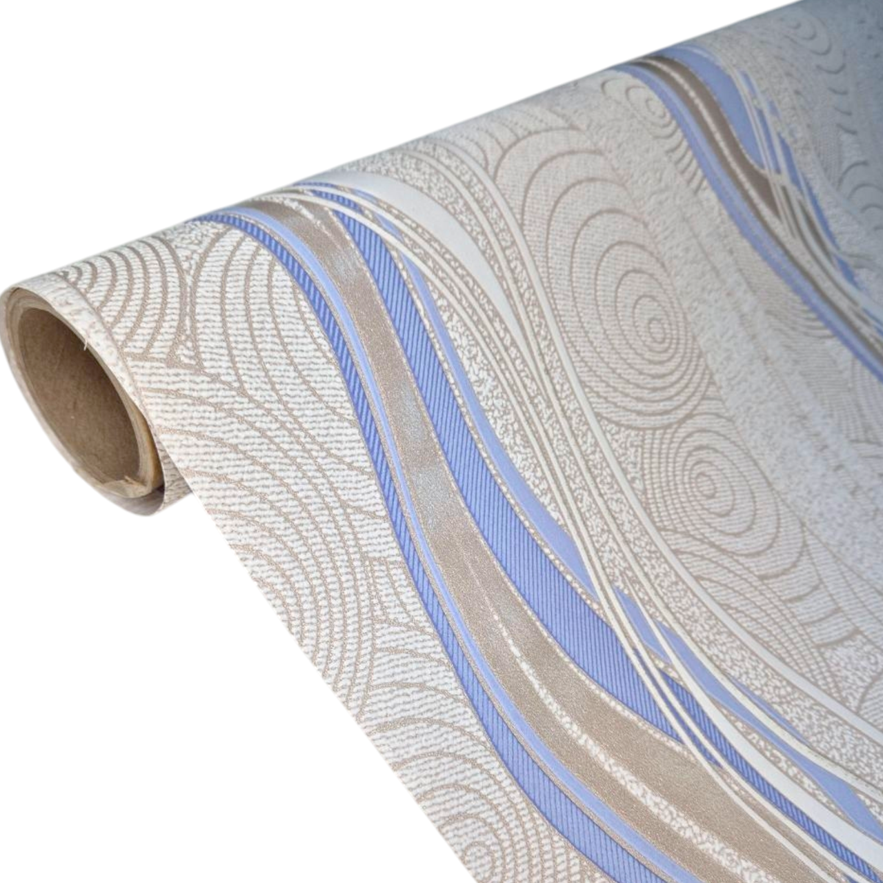 Шпалери вінілові на флізеліновій основі 10,05 × 1,06 м 3726-03, бежеві з візерунком для спальні, вітальні, коридору, офісу, фото 1