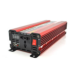 Інвертор напруги NV-2000(1200 Вт)+LCD, 12/220V, approximated, 1 універсальна розетка, клеми, Box