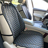 Накидки на сидіння Volkswagen EOS з Екошкіри Повний комплект Преміум+ Чорні чохли на авто сидіння VW, фото 2