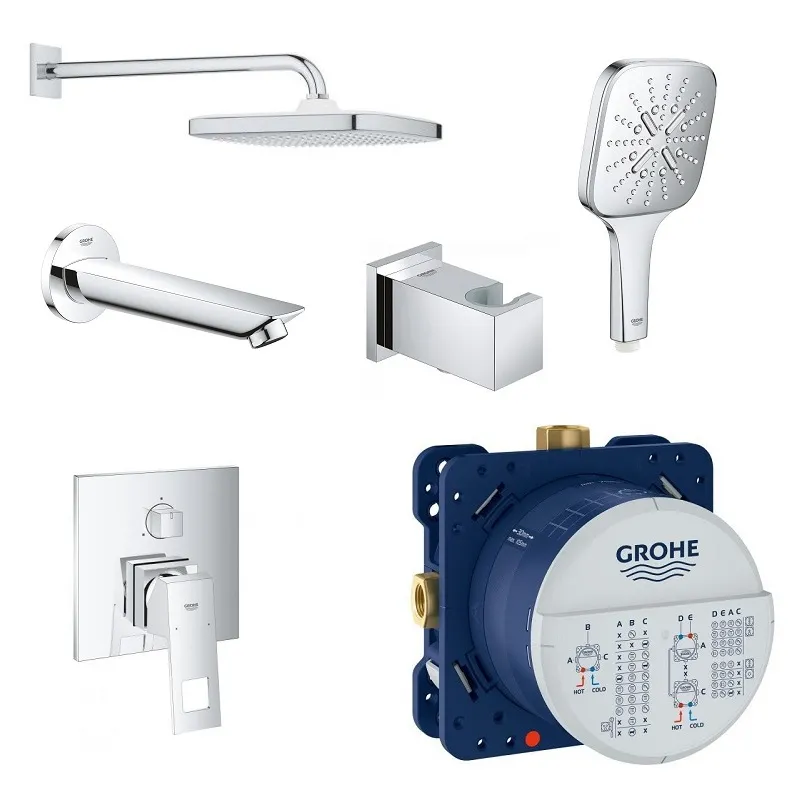 Душова система прихованого монтажу Grohe Eurocube з Tempesta Cube 250 (26415SC6), фото 1