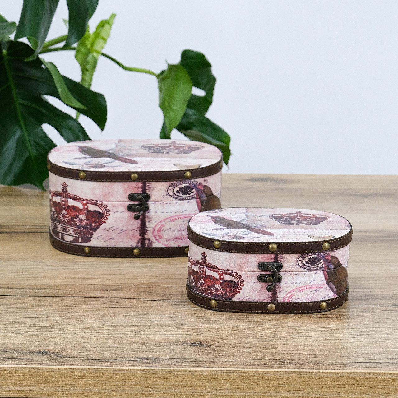 Скринька овальна набір з 2-х у стилі Шеббі Шик Гранд Презент SH31302-443