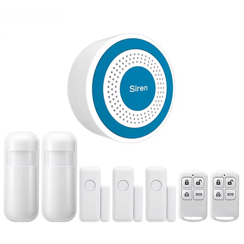 Локальна бездротова система сигналізації з сиреною Nectronix PE-519-Е, 5 датчиків, 2 пульта -UKMarket-, фото 1