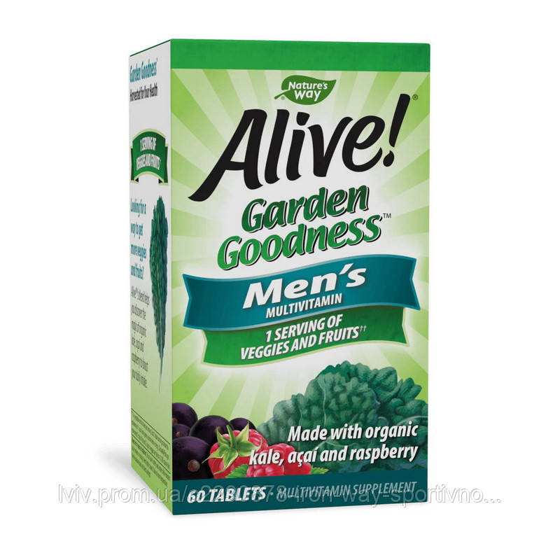 Nature's Way Alive! Garden Goodness Men's Ultra Multivitamin (60 tab), фото 1