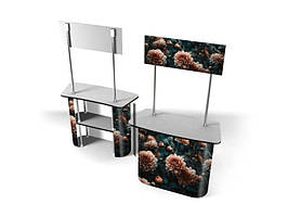 Промо-стіл (промостійка) 800х2000х400 мм (Сумка-чохол: Конструкція без сумки;  Ламінація: Без ламінації;