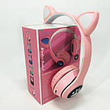 Хороші навушники з котячими вушами, Навушники з вушками для любителів котів Дитячі bluetooth JU-17, фото 9