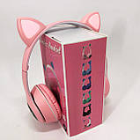 Хороші навушники з котячими вушами, Навушники з вушками для любителів котів Дитячі bluetooth JU-17, фото 4