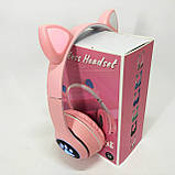 Хороші навушники з котячими вушами, Навушники з вушками для любителів котів Дитячі bluetooth JU-17, фото 5
