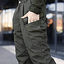 Однотонні теплі штани Pobedov Fight у кольорі хакі, фото 5