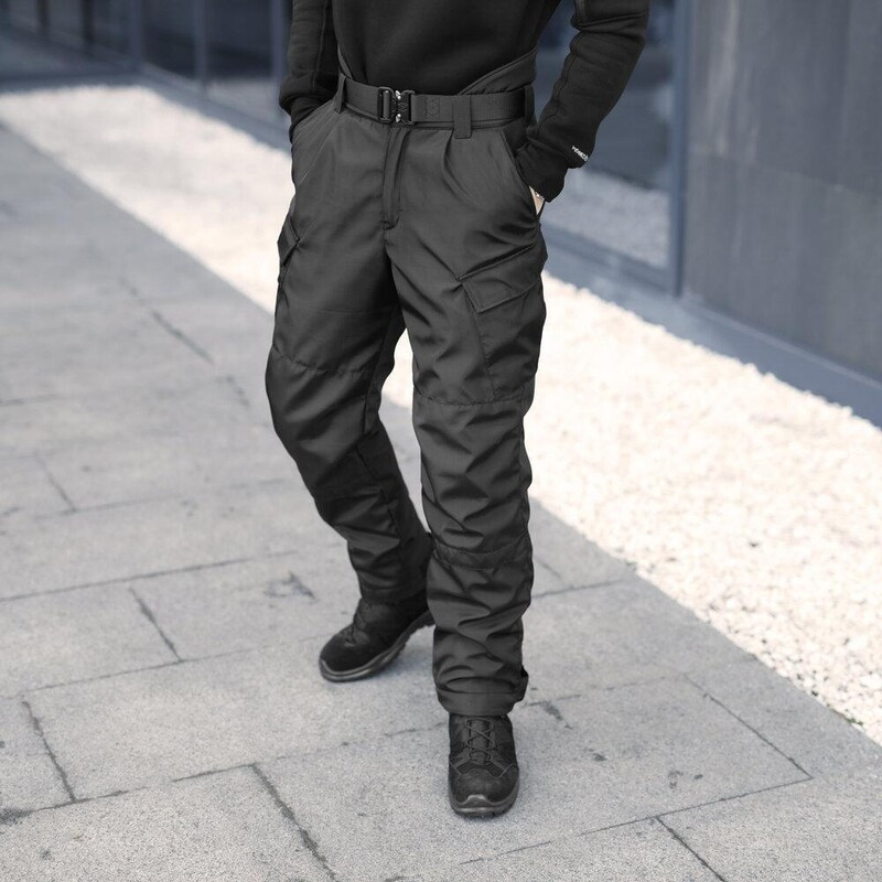 Однотонні зимові штани Pobedov Fight у чорному кольорі, фото 1