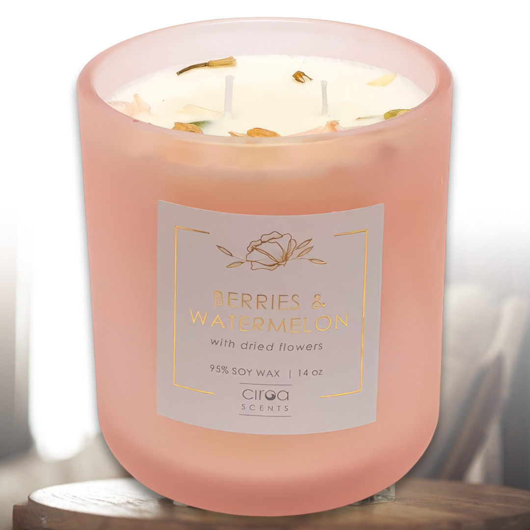 Аромасвіча у склянці 9.5х11 см з ароматом Ягід та Кавуна Berries & Watermelon MBL21749, фото 1