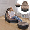 Надувне крісло з пуфом для відпочинку AIR SOFA велюрове, фото 6