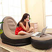 Надувне крісло з пуфом для відпочинку AIR SOFA велюрове, фото 10
