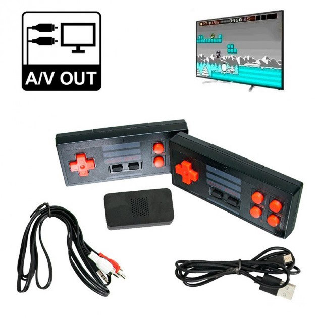 Ігрова приставка з бездротовими джойстиками N-22, Ретро ігрова приставка приставка денді, фото 1