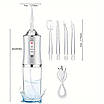 Іригатор для чищення зубів та порожнини рота Oral Irrigator з акумулятором та змінними насадками. Колір: білий, фото 7